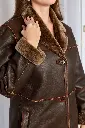 Manteau aviateur en shearling brun chocolat.webp