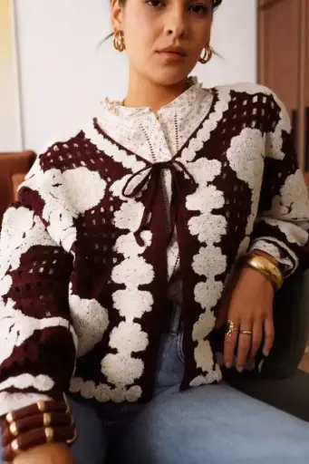 Gilet ajouré en maille neuf - In April 1986 